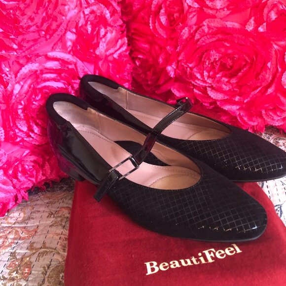 BeautiFeel Mary Jane Patent Leather & Suede Size 39/8.5 - Picture 2 of 11